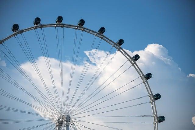Observation wheel with tension cable spokes: many interdependent members, a candidate for AI-driven structural optimization