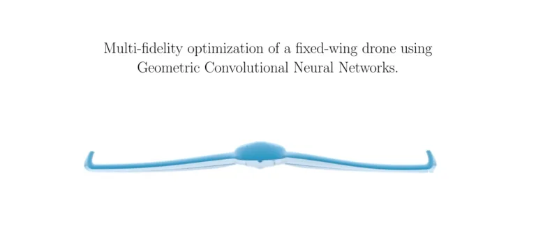Fixed-wing drone geometry from a multi-fidelity optimization using geometric convolutional neural networks