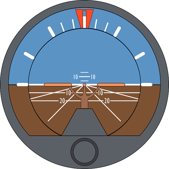 Aircraft attitude indicator showing horizon and pitch scale, illustrating reliability-critical instrumentation