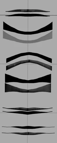 Pairs of hydrofoil planforms comparing shapes generated by the CNN with the corresponding MachUp input geometries