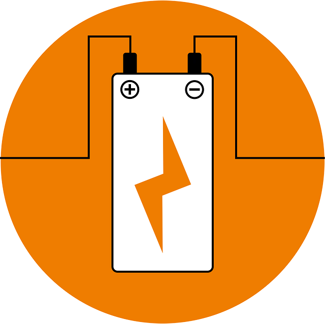 Icon of a battery cell with positive and negative terminals and a lightning bolt, representing EV lithium-ion batteries